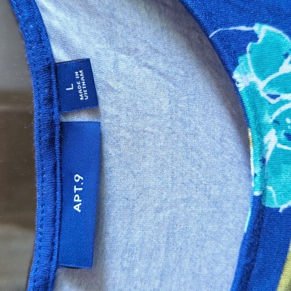 DONATING 1/20/25 Apt. 9 Blue Floral Elastic Waist Dress - Picture 5 of 8